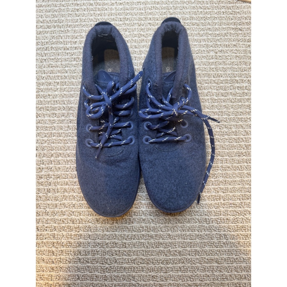 Allbirds Wool Runner-up Mizzles Mens 9 Navy‎ Blue Merino Wool Mid Top Sneakers